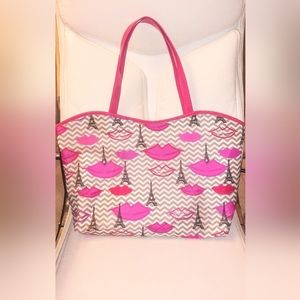 LANCOME Reversible Red & Paris Print Totebag